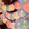 LED Cotton Ball Fairy Lights - Christmas & Bedroom Decor