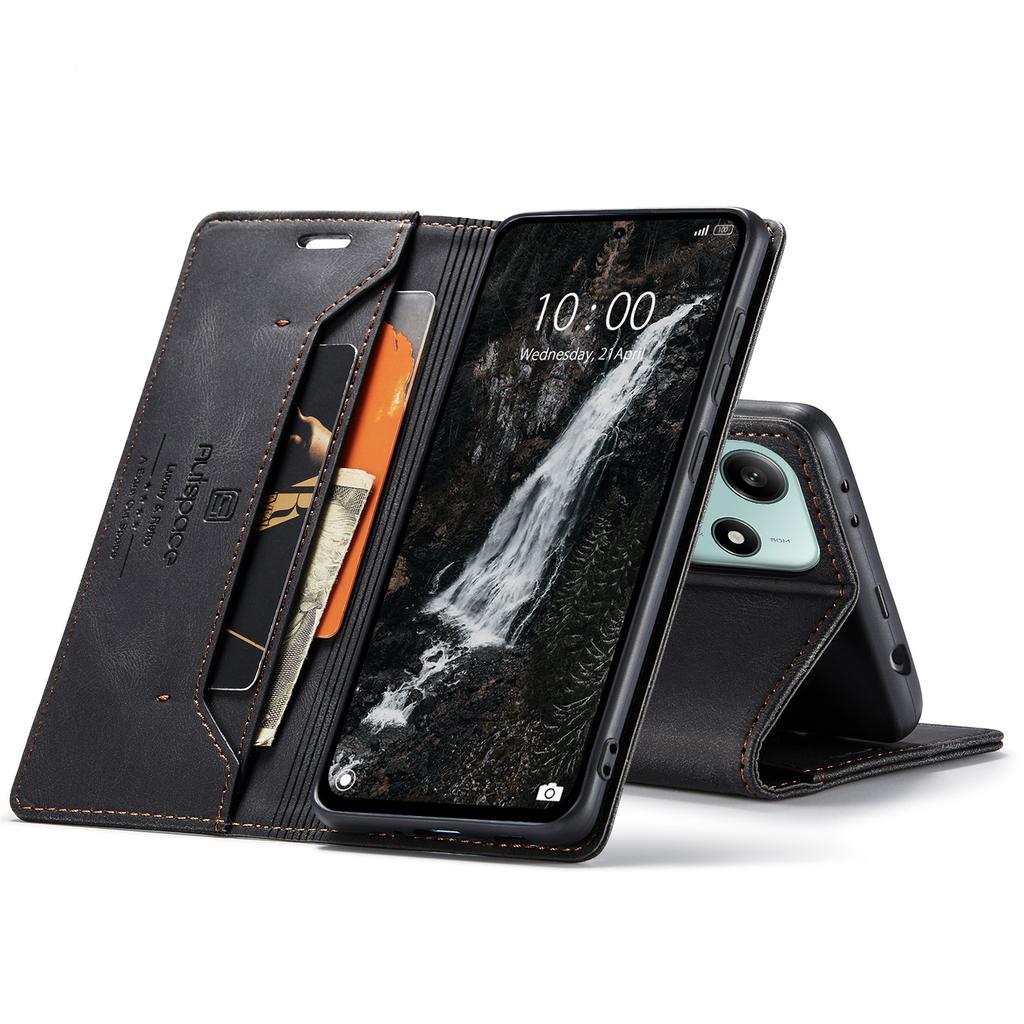 Premium Vintage Leather Wallet Case for Redmi Note 9-14 Series & POCO M2/M5S/X5/X7 - Flip Cover, Card Slots, Shockproof Retro (4 Colors)