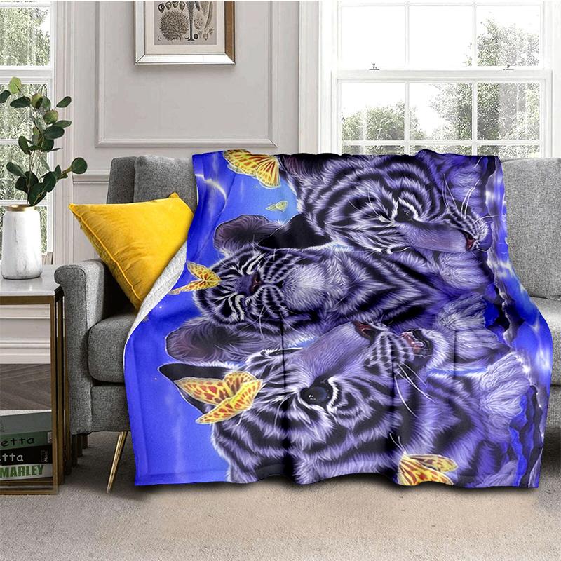 Большой чехол для дивана-кровати с 3D принтом тигра, мягкое и волосатое одеяло, плед, мягкие теплые фланелевые одеяла, подарок для фанатов