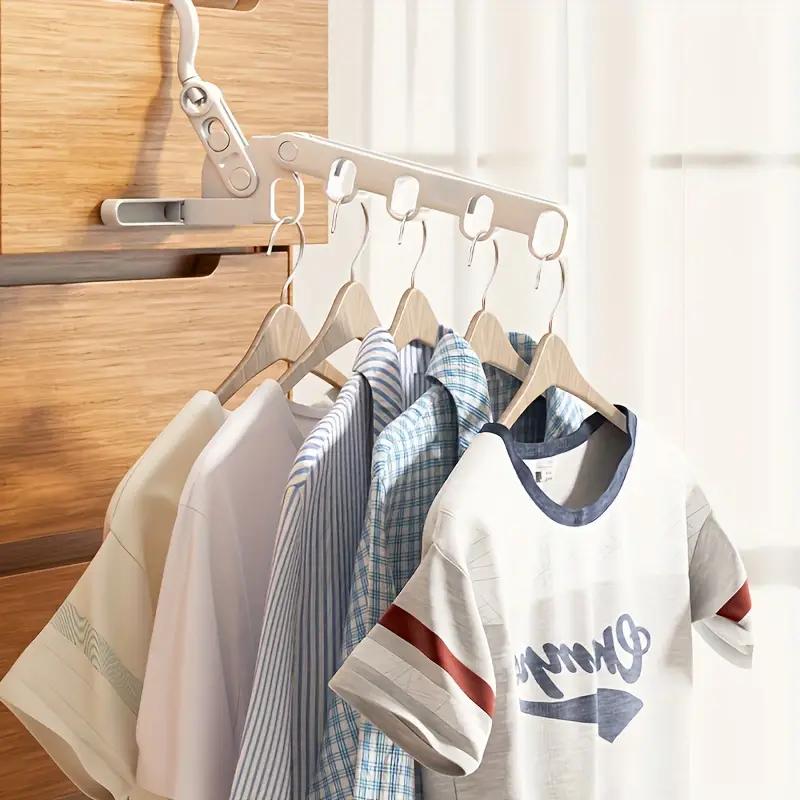 Portable Foldable Travel Hanger Folding Clothes Drying Rack Travel Hangers Hanging Rack with 5 Holes for Hotel Camping Travel