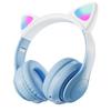 YaPanda Cute Cat Ear Bluetooth Headphones, Ultra-Long Standby, LED Light-Up, Wireless, Lightweight, Breathable, Soft, Foldable, Adjustable Size, with