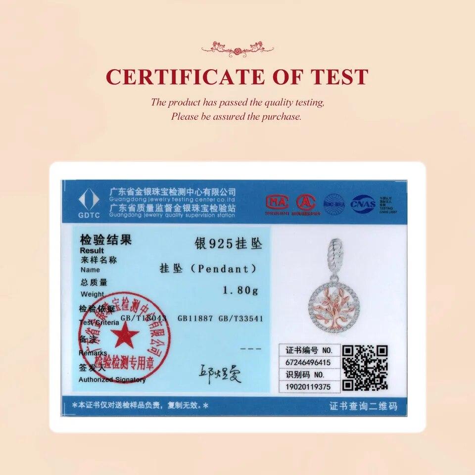 Bamoer Rose Gold Tree of Life Love Hreat Charm Beads for Women Jewelry Making 925 Sterling Silver Charm for Original Bracelet