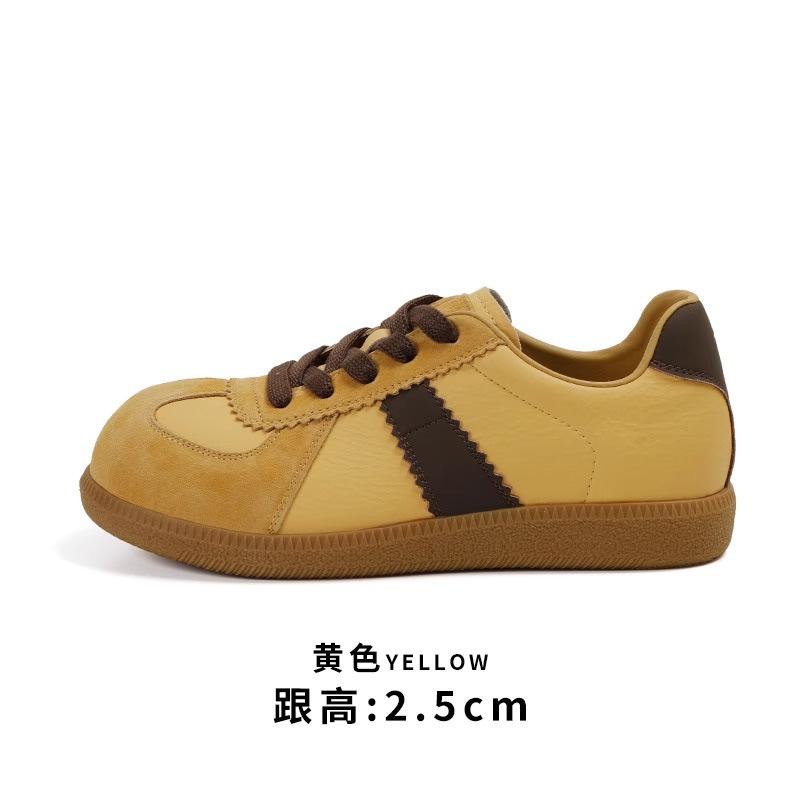 Retro German Training Shoes Women's Spring 2025 New Soft-soled Lace-up Casual Sports Board Shoes Trendy Versatile Little White Shoes