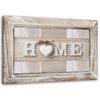 Canvas Print, Home Inscription In Light Wood with Frame