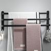 Towel Rack Towel Hanger Rail Wall Mounted Towel Rack Space Aluminum Towel Bar Rail Matte Black Towel Holder Bathroom Accessories