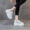 Genuine Leather Women Casual Shoes Super Thick 8cm Platform Wedge Women Fashion Sneakers Chunky Shoes Summer Skateboard