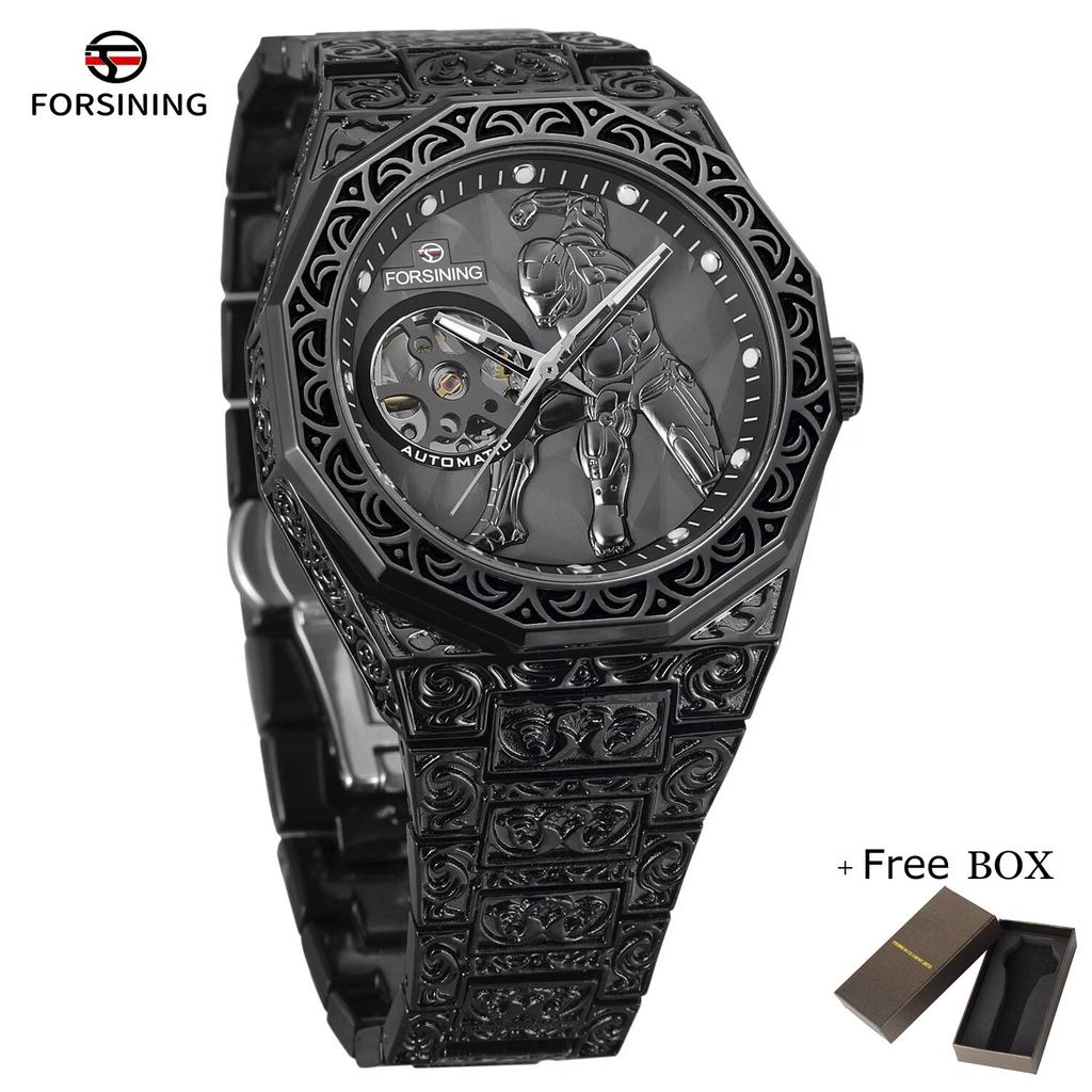 Men's Business Fashion Mechanical Watch Top Brand Automatic Mechanical Stainless Steel Clock Gifts for Men