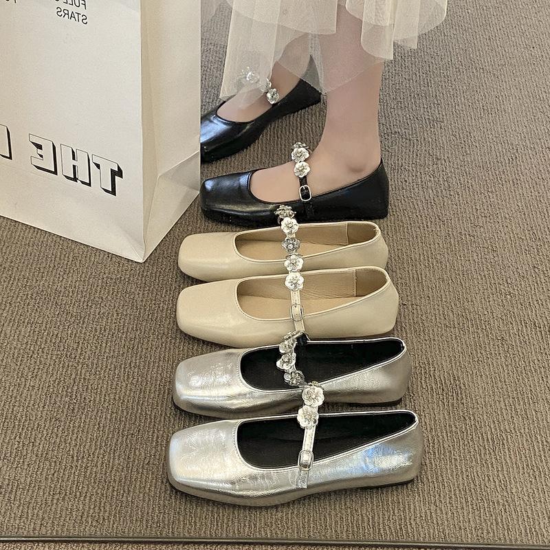 Fairy Style Low-heeled Single Shoes Women's Shoes 2025 New Spring Fashion Square Head Shallow Mouth Mary Jane Shoes