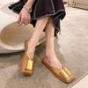Baotou Slippers Women Wear 2024 New Korean Version of Lazy Metal Buckle Sandals Slip-on Sandals