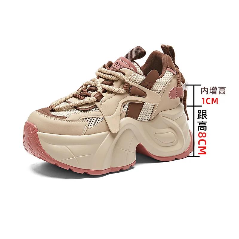 2025 Women's Platform Shoes Sneakers Genuine Leather Women's Casual Shoes Wear-resistant Sports Shoes for Women Tenis De Mujer