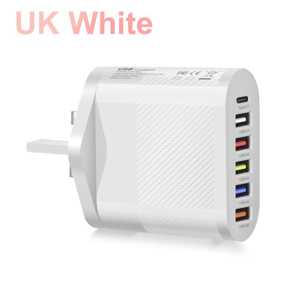 6 Ports USB Type C Charger PD Fast Charging Adapter Quick Charge3.0 For iPhone Samsung Xiaomi Phone Wall Charger Plug #3