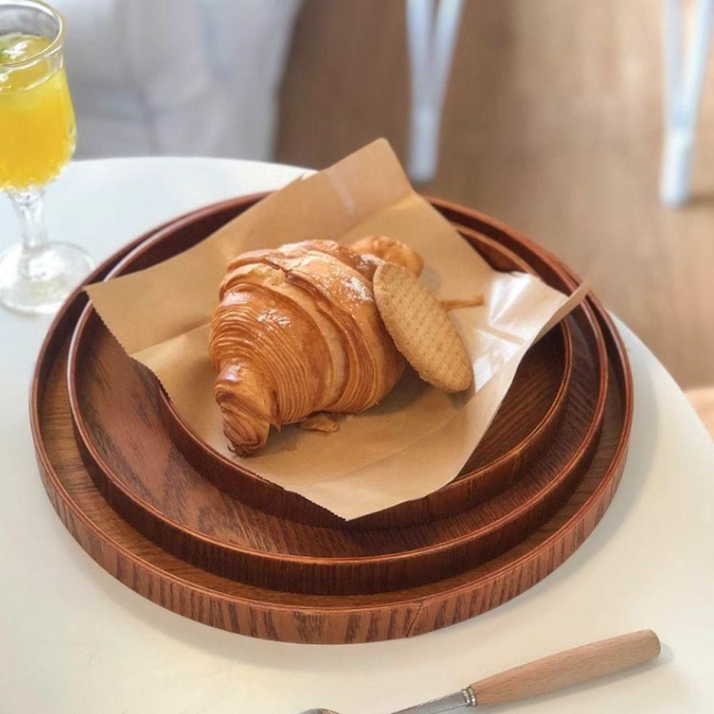 Simple Decorative Tray Natural Candle Holder Tray Multifunctional Wood Serving Tray Coffee Table