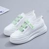 Mesh Leather Small White Shoes Women Thin Summer Hook&loop Street Fashion Shoes Women Thick-soled Sneakers
