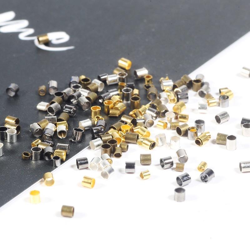 End Beads 500PCS/Lot Bracelets For Jewelry Making DIY Stopper Supplies 1.5 2.0mm Crimp Findings Necklace Copper Tube High Quality Spacer Beads