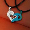 New Single Heart Couple Necklace Heart Shaped Diamond Pendant Valentine Gift Couple Pendant