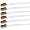 6pcs Printer Cleaning Steel Wire Brush Plastic Handle Rust Removal Wire Brush Accessory