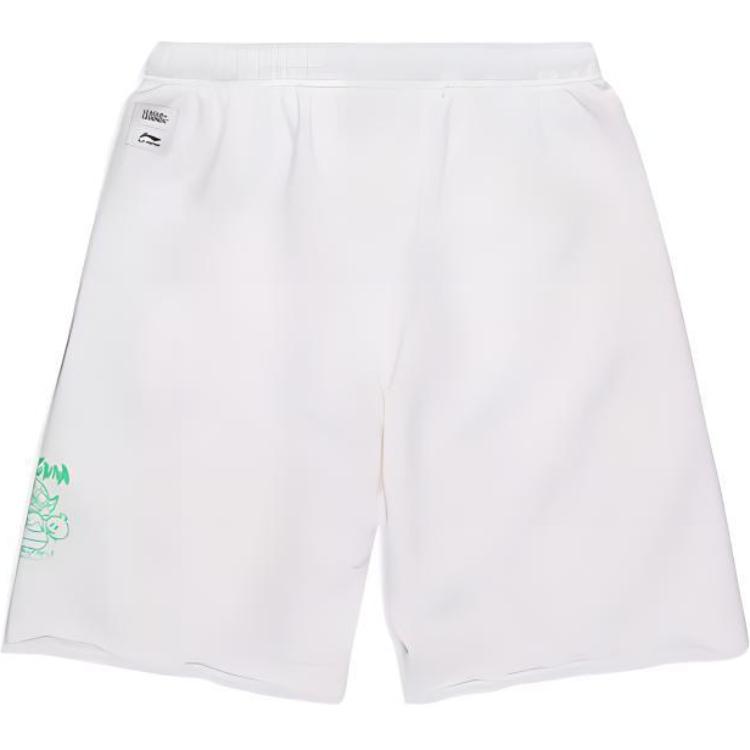 Li Ning X League Of Legends Pool Party Collaboration Letter Print Loose Casual Straight Leg Shorts Men Shorts Off-White AKST831-4