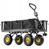 Garden Cart Wheelbarrow Transport Trailer 300kg With Tarpaulin Large