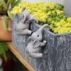 2pcs Elephant Flower Pot Ornaments Cute Hanging Flower Pot Decoration Pendant Cartoon Animal Statue Outdoor Garden Bonsai Decor