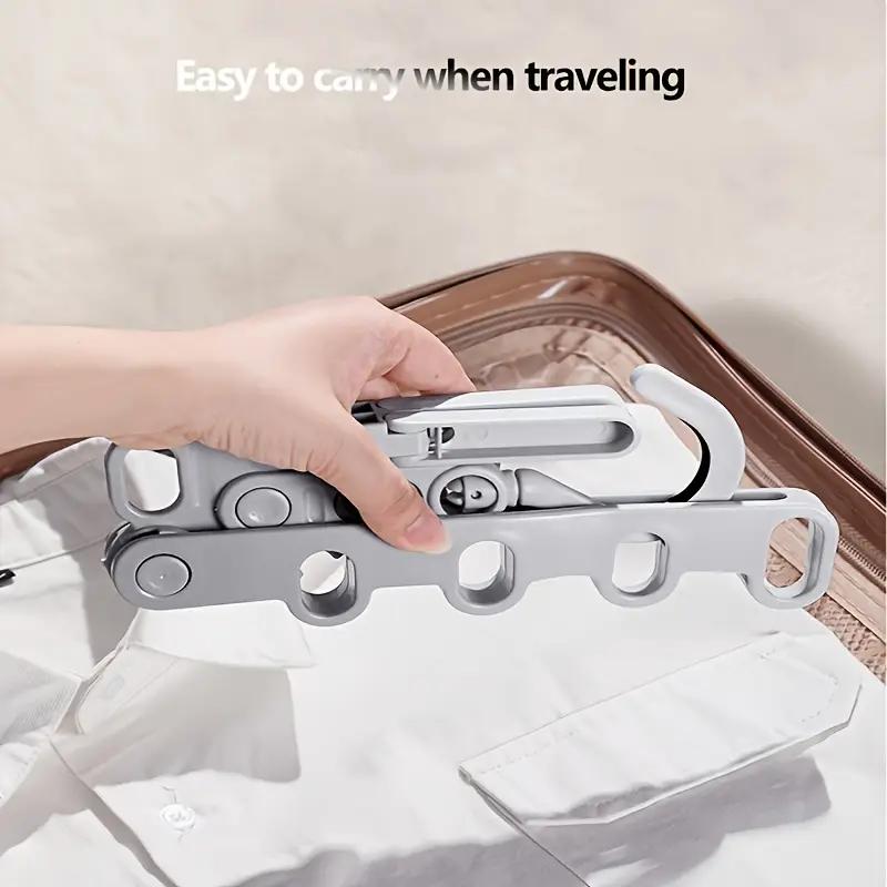 Portable Foldable Travel Hanger Folding Clothes Drying Rack Travel Hangers Hanging Rack with 5 Holes for Hotel Camping Travel