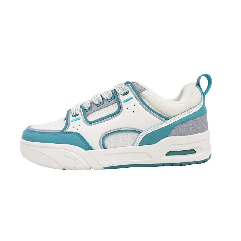Anta Aojie Donghe Xiliu Comfortable Fashion Durable Non-Slip Low-Top Skate Shoes Women Sneaker White Green 122518040R-1
