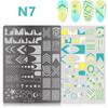 Butterfly Flower Nail Art Stamping Plates Drawing Template Geometric Stripe Line 3D Image Stencil Mold Manicure Template