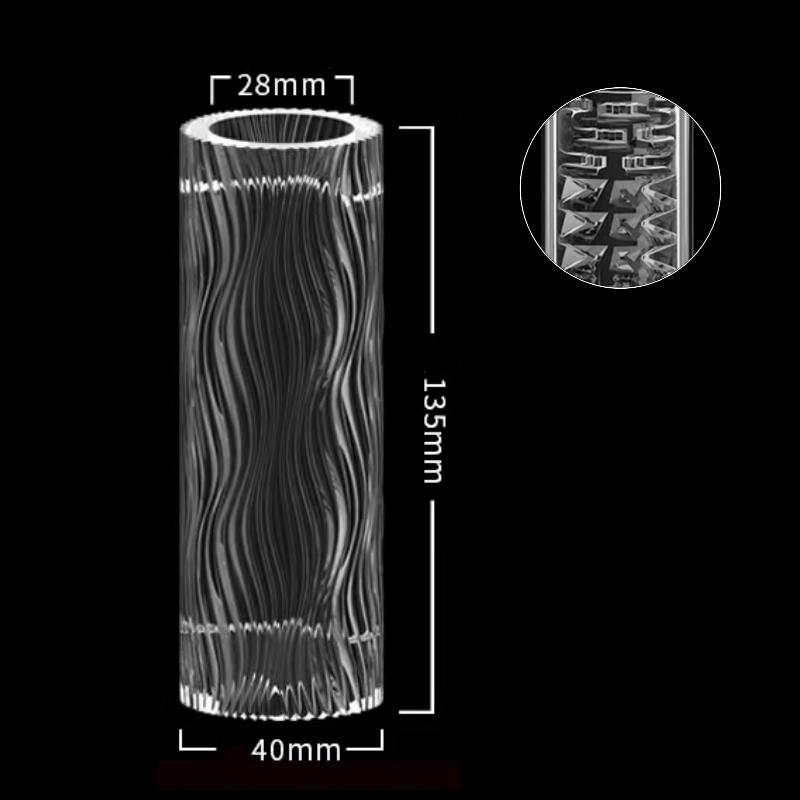 Transparent Male Masturbator Artificial Pussy Vaginal for Men 18 Glans Sucking Penis Pump Spikes Exerciser Sex Toys Erotic