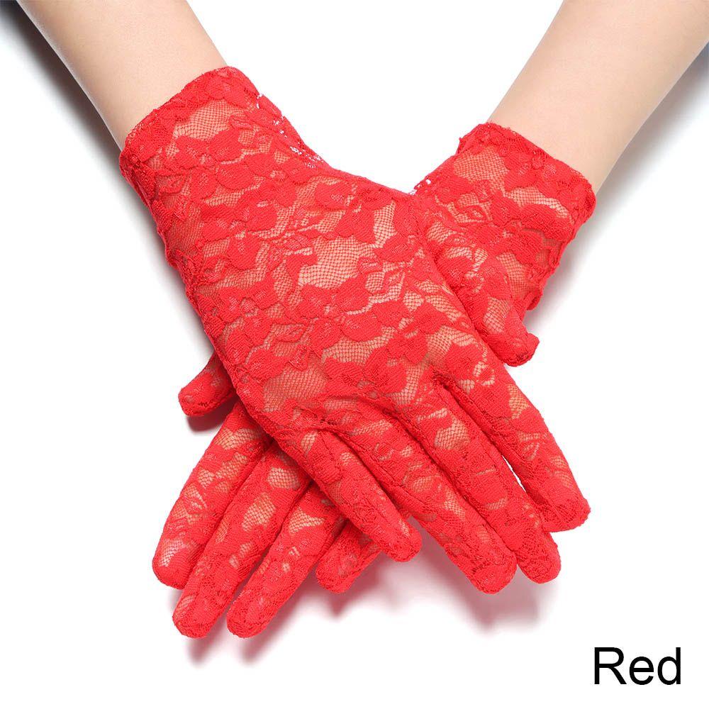 Модные Короткие Водительские Ажурные Варежки Перчатки от Солнца Кружевные Перчатки Невесты Перчатки с Защитой от УФ