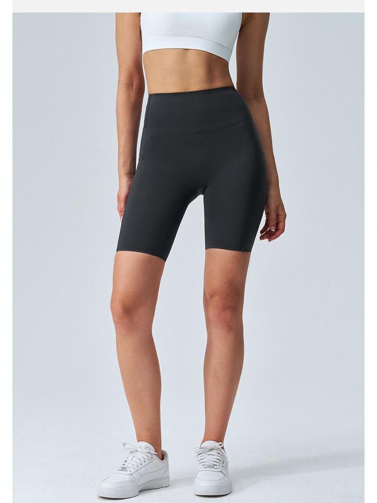 Double-Sided Tummy Control Shark Pants - Five-Pocket Hip Lift Cycling Leggings for Summer Yoga and Fitness