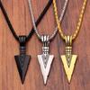 Fashionable and Stylish Retro Arrowhead Pendant Necklace for Men with A Unique Triangular Design.
