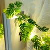 Monstera Leaves Artificial Vine String Lights Fairy Lamp For Bedroom Living Room Party Decoration