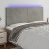 VidaXL LED Headboard Bedroom Furniture Double Bed Accessory Head of Bed Frame Interior Light Grey 3122198