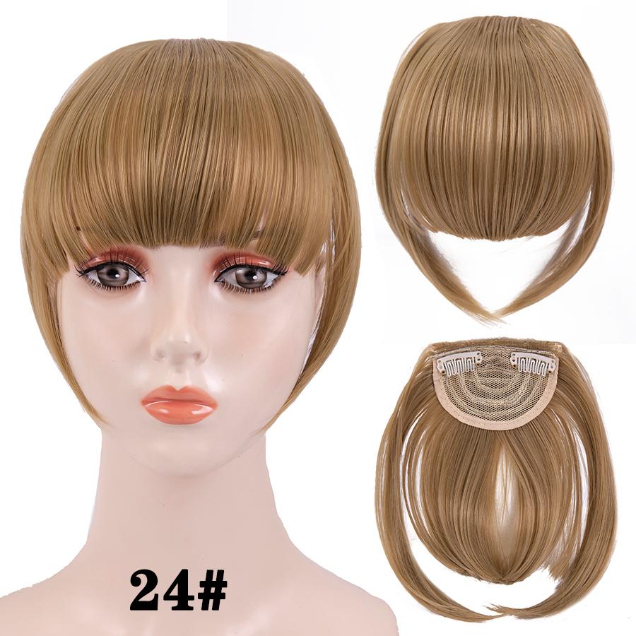 Fringe Bangs Synthetic Hair Extensions Clip In Bangs 6 Inch Short Straight Hairpiece Front Neat Bang Two Side Blonde