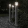 VidaXL Outdoor Floor Lamps and Outlet 3pcs Silver Stainless Steel, Outdoor Ground Lighting, Ground Lighting of 4006376