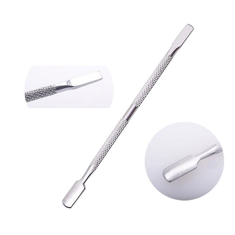 4Pcs/lot Double Sided Finger Cuticle Pusher Dead Skin Nail Art Remover Cuticles Stainless Steel Pedicure Manicure Cleaner Tools