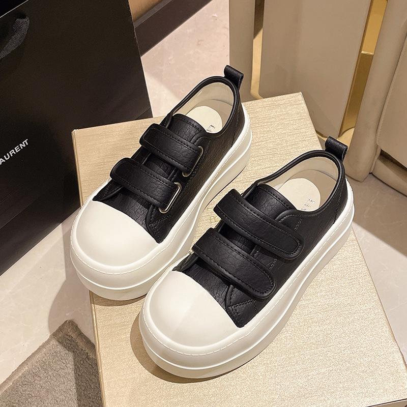 Fashion Classic Versatile Velcro Heightened Platform White Shoes Women's 2025 New Spring and Autumn Light Casual Board Shoes