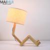 Nordic Solid Wood LED Bedside Night Light - Robot Table Lamp