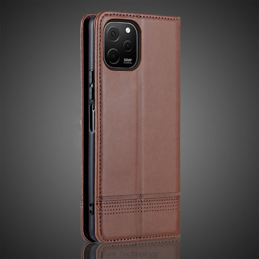 Deluxe Magnetic Adsorption Leather Fitted Case for Huawei Nova Y61 Y 61 Flip Cover Protective Case Capa Fundas Coque