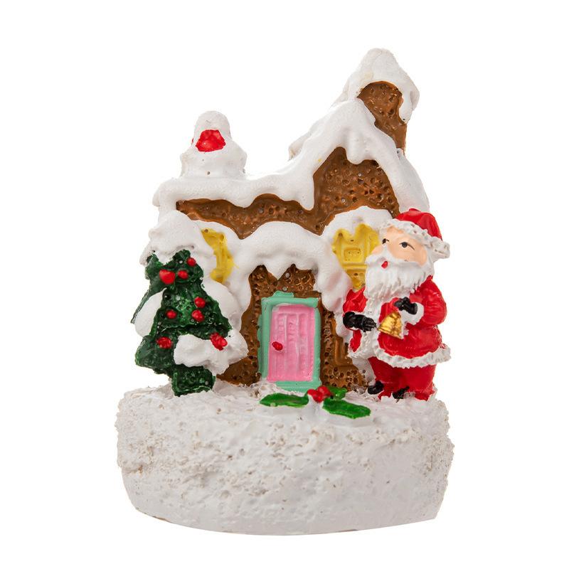Santa Claus Snowman Miniature Landscape Ornament