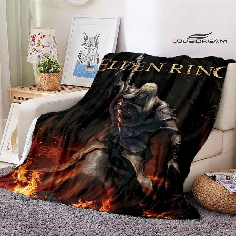 Elden Ring Game 3D Printed Blanket Children's Beautiful Warm Flannel Soft and Comfortable Home Travel Blanket Birthday Gift