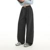 Retro Plaid High-Waist Loose Straight-Leg Pants