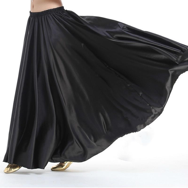4Colors Professional Women Belly Dancing Skirt Full Circle Skirts Skirts Satin Belly Dance Skirt
