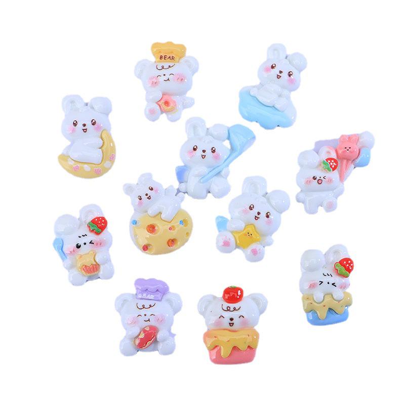 [Clearance] Shiny Kirby Resin Accessories: Rabbit, Bear, and Star Epoxy Phone Case, Hairpin, and Cream Glue