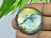 33X33MM Multi Fire Labradorite Round Cabochon Loose Natural Gemstone 74Cts. SK-3944