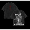 Vagabond Musashi Miyamoto Clothing Men Short Sleeve Manga T-shirts Vintage Washed T Shirt Casual Cotton Tee Harajuku Male Tshirt