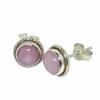 Natural Pink Opal Gemstone Handmade 925 Solid Sterling Silver Stud Earrings Y5i93