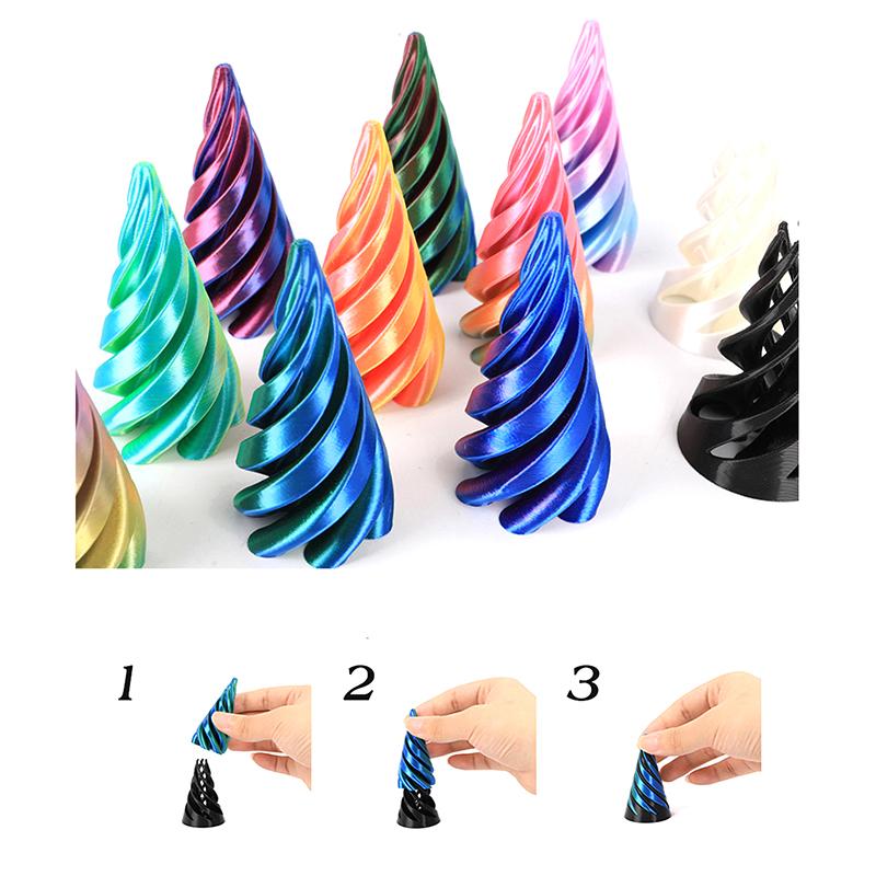 3D Printed Spiral Cone Toy Impossible Pyramid Passthrough Sculpture Pass Through Pyramid Fidget Mini Vortex Thread Illusion
