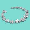 New Women's 925 Sterling Silver Bracelet Charm Jewelry Flower Design Chain Temperament Student Accessories Lobster Claw Clasp