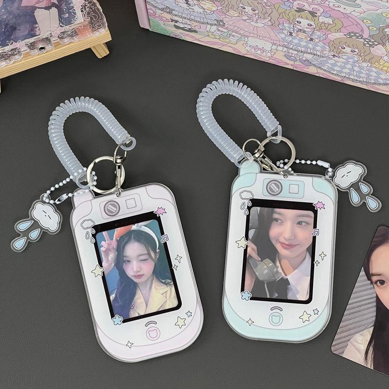 Binder Photocards Holder Mobile Phone Shape Acrylic Photo Frame Supplies Poca Holder Idol Picture Protector Stationery Supplies