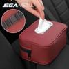 Car Tissue Box Leather Sun Visor Tissue Holder Auto Interior Paper Napkin Organizer Decoration Car Accessories